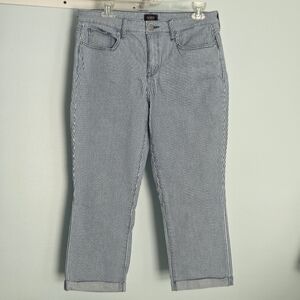 NYDJ Lift Tuck Striped Capri Jeans